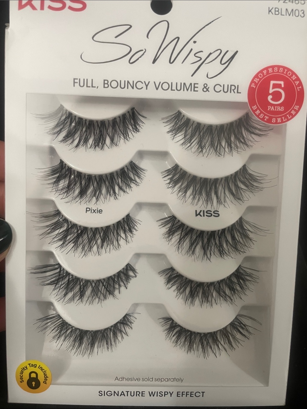 Kiss So Wispy False Eyelashes – Black (5 Pairs)